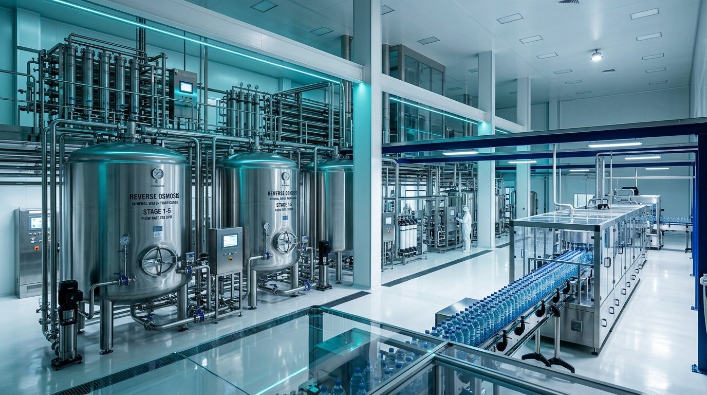 Cleanroom water purification facility background